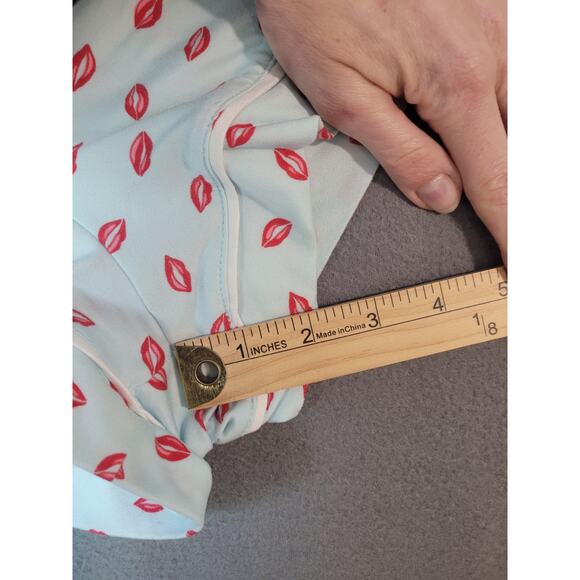 Kate Spade Blue Print Pajama Set Medium Shorts PJs Slumber Party EUC - Picture 9 of 11